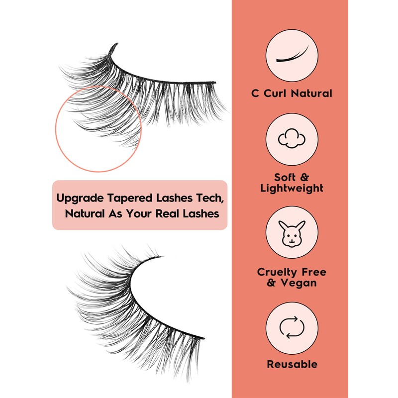 Lashes Wispy False Eyelashes Natural Look 10mm Short Lashes with