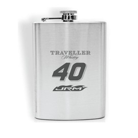 Sparta Pewter Justin Allgaier 2025 Traveller #40 JR Motorsports Stainless Steel Laser Engraved 8oz Flask