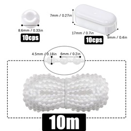 SWTYExt 10 m Roller Blind Chain Replacement Parts Roller Blind with 10 Pieces Chain Connectors & 10 Pieces Fasteners Continuous Chain Roller Blinds Chain for Vertical Blinds Blinds Repair & Change