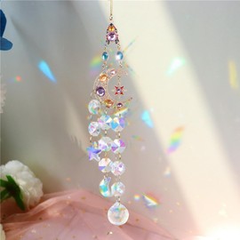 Creaher Hanging Sun Catcher Window Hanging Prism Ornaments Sun Catcher Decor Rainbow Crystal Suncatchers for Garden Window Home Car Office Decorations Crystal Gifts