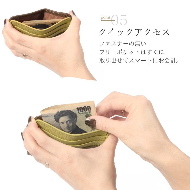 Blampom bp-1077 Mini Wallet, Card Case, Genuine Leather, Compact, Fashionable,