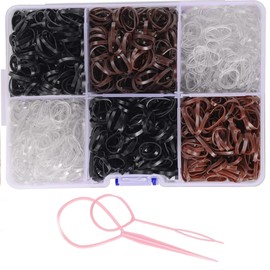 LEOUEANR 2500-Pack Mini Elastic Hair Bands - Clear/Black/Brown Invisible Hair Ties | Soft Rubber Bands for Girls, Women, Men & Kids | Ideal for Toddler Hairstyles, Wedding Updos & Daily Use