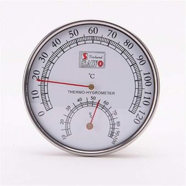 ZKG Stainless Steel Gold Edge Indoor Thermometer Hygrometer Hygro-Thermometer Sauna Room Accessory Temperature