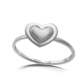 Sternvoll® Women's Ring Made of 925 Sterling Silver | Delicate Heart Ring, stone
