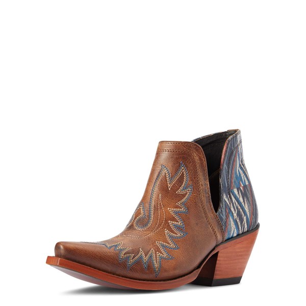 BMVY9 Womens Dixon Chimayo Western Boot Fiery Tan/New Mexico Navy
