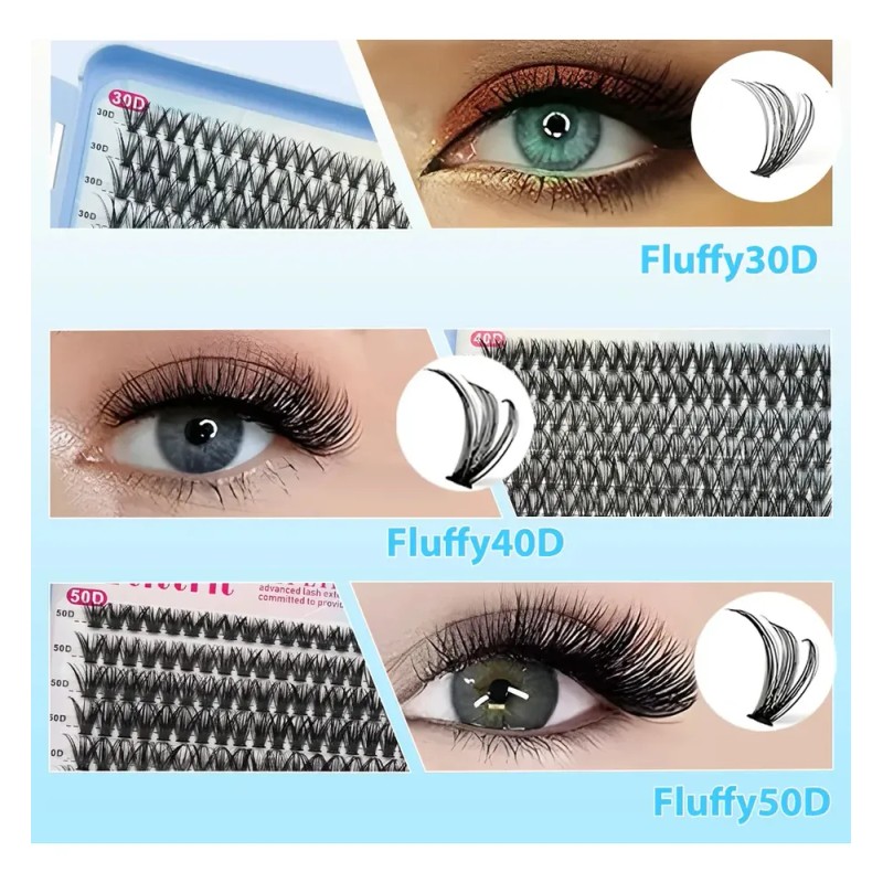 Kit de Extensiones de Pestañas con Efecto Natural para Principiantes,