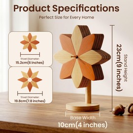 ZHMUZ Windmill Design Trivets for Kitchen Worktops 23cm(6 Inches) Diameter