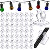 Pangda 50 Pcs Mini Light Clips Adhesive Clear Indoor Adhesive