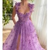 Long Tulle Prom Dress with 3D Butterflies Ball Gown Evening