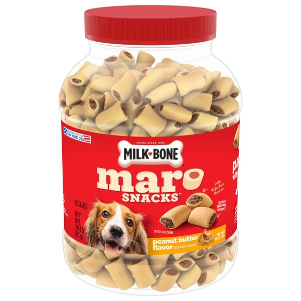 Milk-Bone MaroSnacks Dog Treats, Peanut Butter, 40 Ounce with Real