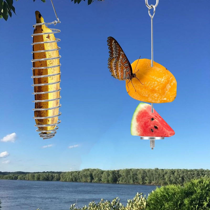 4Pcs Butterfly Feeders for Outdoors, Outside Bird Fruit Holder, Hangable