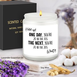 Funny 70th Birthday Gifts for Women Men- Birthday Scented Candle - 70 Meaningful Birthday Gift Female, Happy 70th Birthday Decorations for Dad Mom, Cool Gifts for 70 Year Old Woman Man, Party Décor