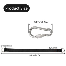HERKINDNESS Swing Attachment, Pack of 2 Swing Suspension with 2 Carabiners, Swing Rope that Can Be Quickly Assembled and Removed, for Standing Hammocks and Swings