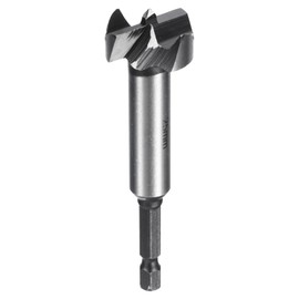 QUARKZMAN Forstner Drill Bit 1 Inch (25 mm) Carbon Steel Single Tooth Flat Wing Wood Drill Forstner Bit Hinge Cutter with 1/4 Inch Hex Shank Softwood Plywood Woodworking