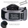 HEMSUT Wide Nylon Hook & Loop Watch Band with Metal