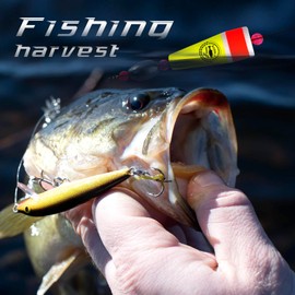 BUBBLE FISHING Fishing Floats Rigs Popping Corks for Saltwater Rattle Weighted Bobbers Fishing Tackle (4pcs, 2 in, Yellow)