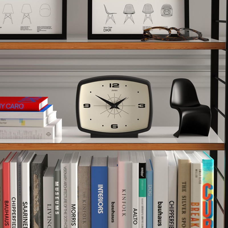 JONES CLOCKS® 'Film' desk clock - retro rectangular design in