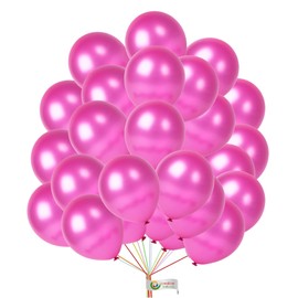 Hot Pink Balloons - Metallic Latex Balloons, 5 Inch, Pack of 50 for Birthday, Engagement, Wedding Parties