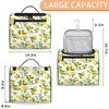 cfpolar Toiletry Bag for Women, Yellow Lemon Flower Hanging Travel