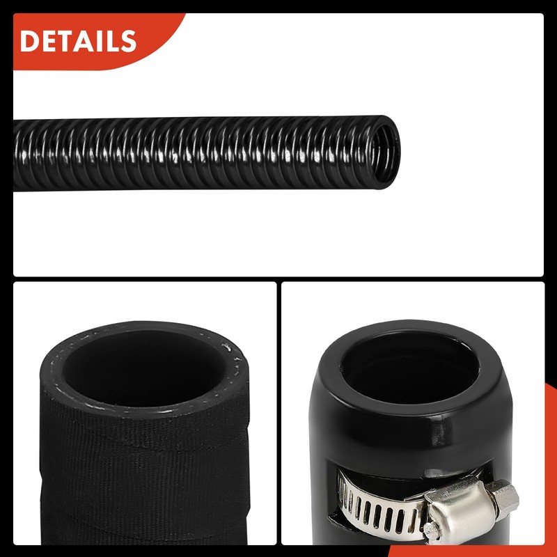 A-Premium 44" Universal Flexible Radiator Hose - Stainless Steel Water