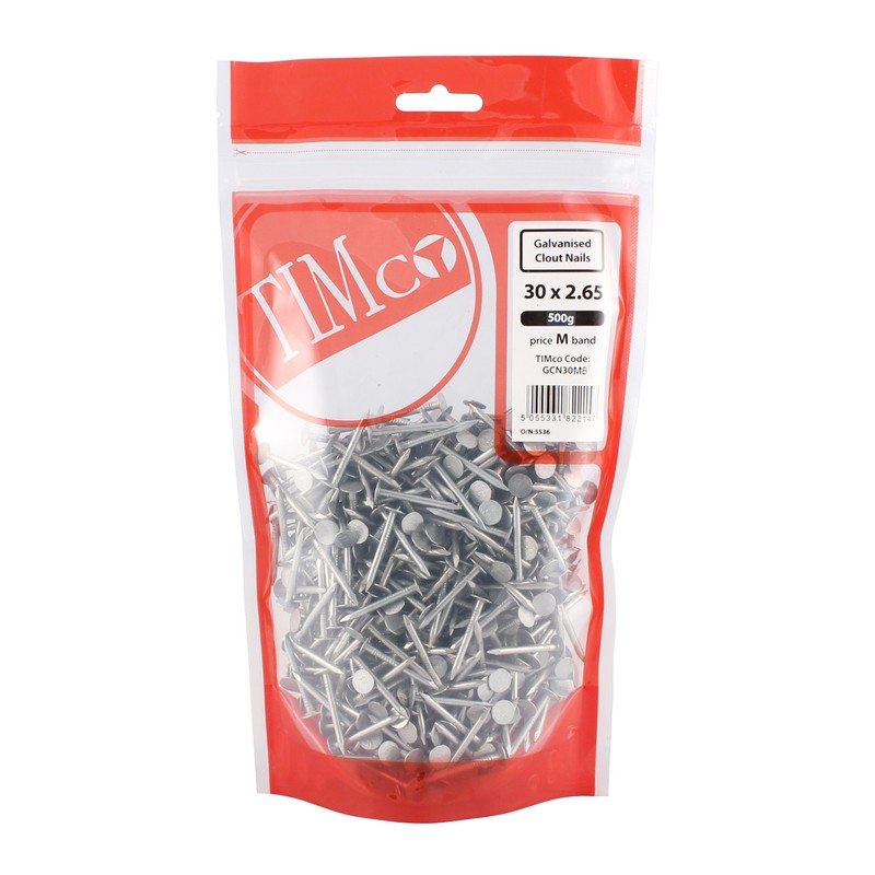 TIMCO Galvanized Clout Nails - 65 x 2.65-0.5kg Bag