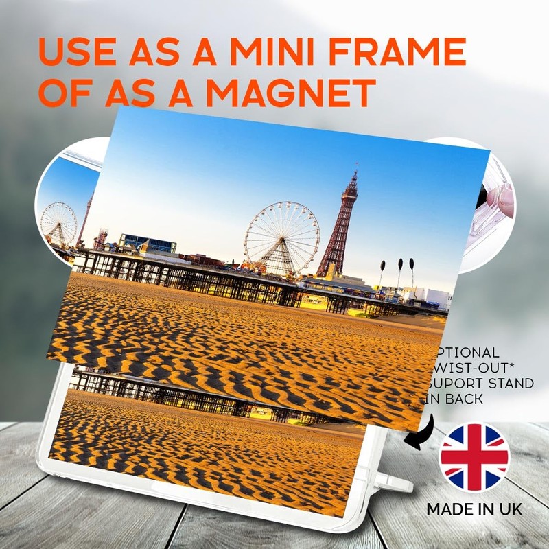 Classic Rectangle Magnet with Stand - Blackpool Tower England UK