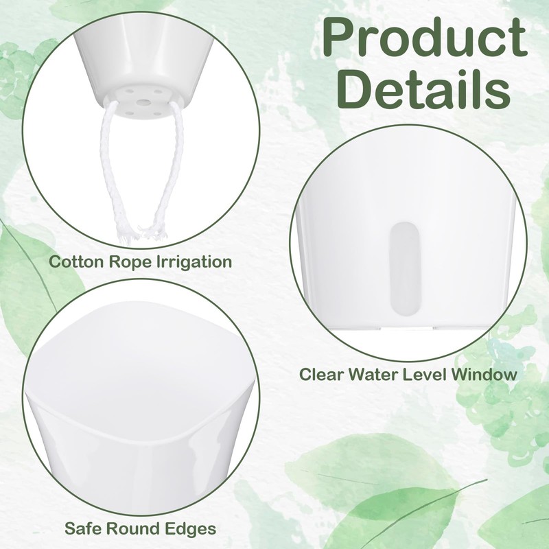 Meyeyaia 18 Pcs Self Watering Pots 3 Sizes Plastic Self
