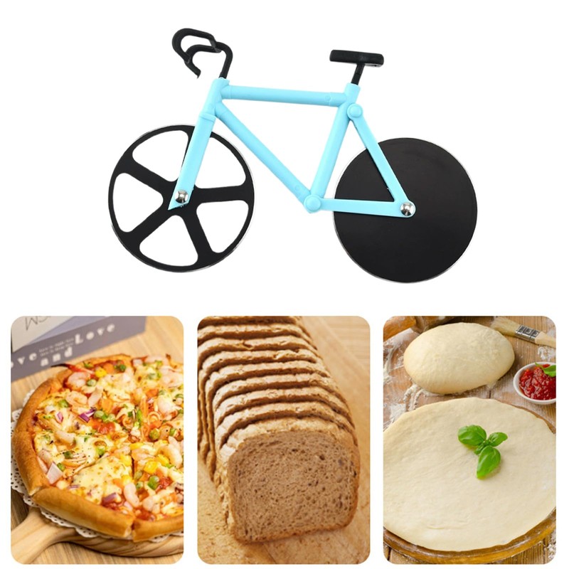 Pizza Cutter, Bicycle Pizza Cutter Wheels Dual Stainless Steel Super