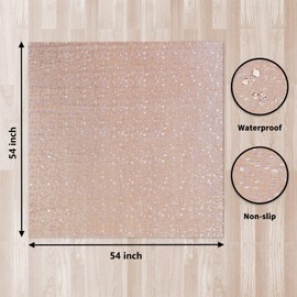 Plastic Splat Mat for Baby, Easy Cleaning Vinyl Floor Mat for Eating Messes, Waterproof High Chair Floor Protector Feeding Cover by MatLeya