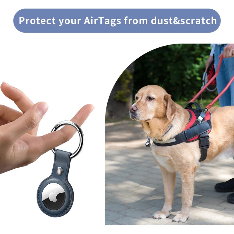 BuFan Airtag Holder with Keychain and Lock, [4 Pack] Funda