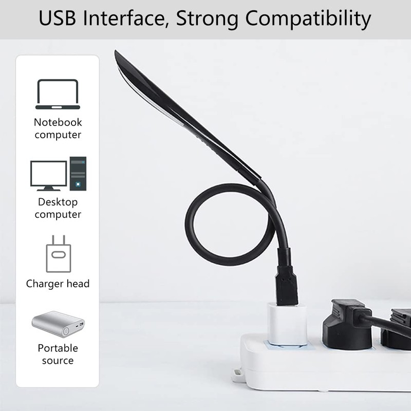 Cerioll USB Connection Reading Lamp, USB Gooseneck, 3 Colour Temperature