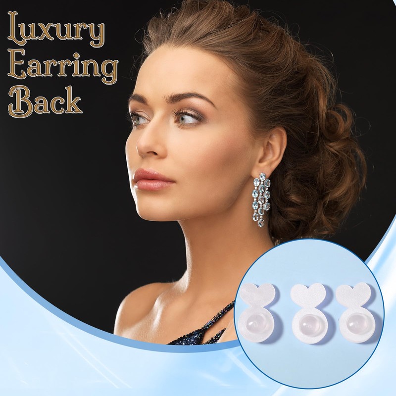 XLIUAX 50Pcs Clear Silicone Earring Backs for Droopy Ears, Earring