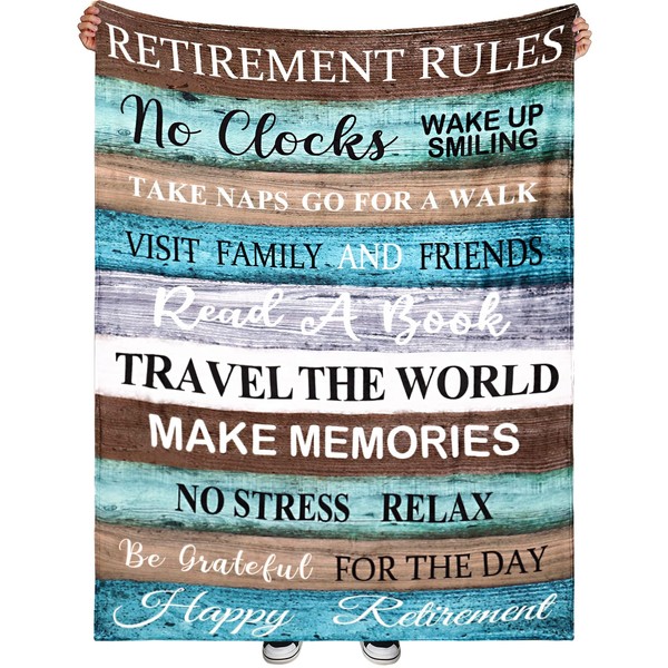 BEROZA Retirement Gifts for Men Women Retirement Blanket Funny Retired