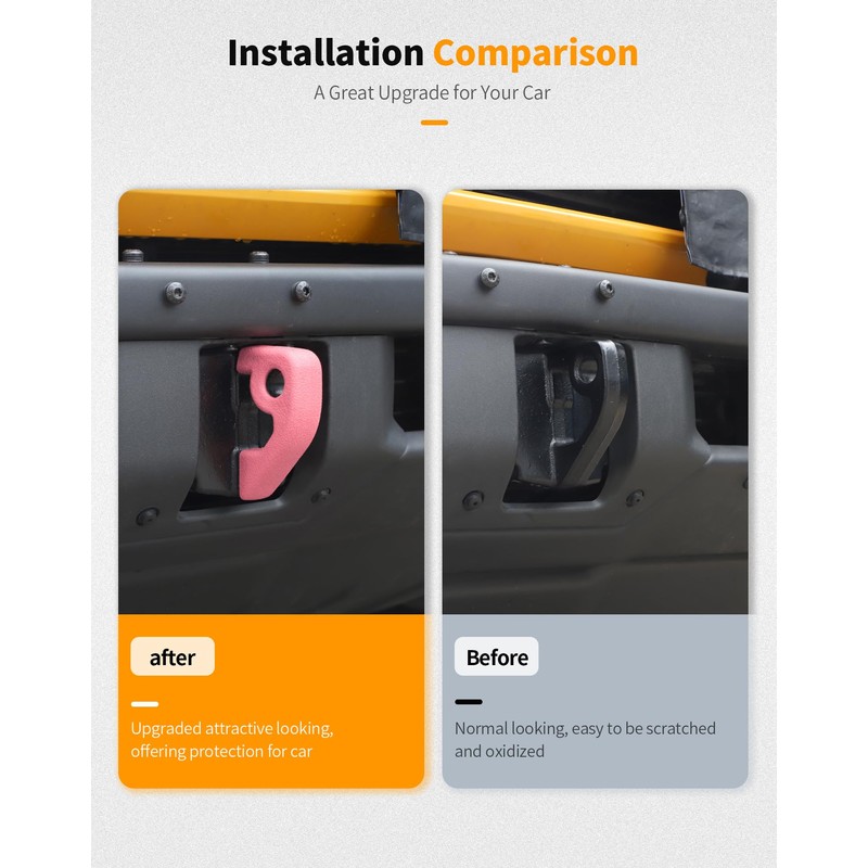 Hoolcar Front Bumper Tow Hook Covers Rubber Tow Hook Sleeve
