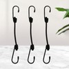 SyiXute 12 Pcs Black Shock Cord Hook 10 X 8