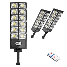 ikaufen 1000000LM LED Solar Street Light Commercial Solar Oudoor Lights Outdoor Waterproof Hight Brightness LED, Dusk to Dawn Solar Street LightsRoad Area Lamp for Yard, Deck, Garden