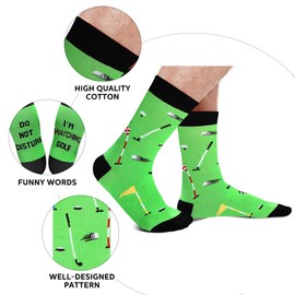 AGRIMONY Funny Golf Socks -Funny Gifts for Men And Women Teen Boys-Fun Novelty Funky Food Cool Crazy Socks Gifts-Fathers Day Christmas Birthday Easter Golf Husband Mom Girl Gifts Stocking Stuffers