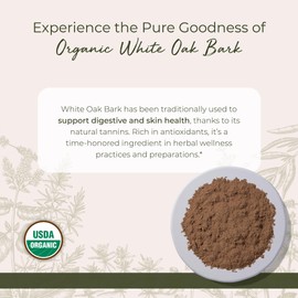 Starwest Botanicals White Oak Bark Powder Organic - Dried Herb for Tea & Natural Herbal Blends, Pure Quercus Alba, Certified Kosher, Non-GMO - 4 oz Pouch