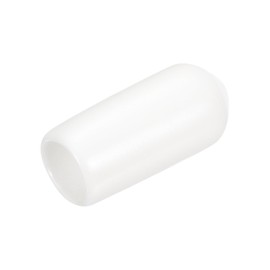 sourcing map 25pcs Rubber End Caps 6.5mm ID Vinyl Round End Cap Cover Screw Thread Protectors White