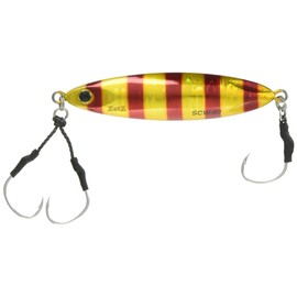 Palms MG-556 SCW-60 Metal Jig, Slow Brat Cast Lure, Wide, 3.1 inches (79 mm), 2.1 oz (60 g), Zebra Red Gold