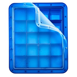 Lurch 240760 Ice Former Arctic Cube 4 cm Blue Ice Cube Tray for 20 Ice Cubes with Transparent Lid Blue