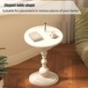 Vorriop Pedestal White Metal Side Table, Small Sofa Coffee Table,