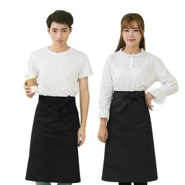 Autuki C1 Simple Apron with Pockets, Cafe-Style Apron, For Work, Gardening, Wrinkle Resistant, Adjustable, Solid Color, Stylish, Childcare Workers, Easy to Move In, Waist Tie, Unisex, 10 Colors