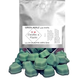 Green Apple Soy Wax Melts – 210+ Hours of Fresh, Crisp Green Apple Aroma - Fun Apple Shape - Made in Canada - 24 count