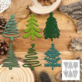 Merry Christmas Trees Stars Metal Cutting Dies for Greeting Cards, Christmas Tree, Flower, Leaf Cutting Dies Stencils, DIY Scrapbooking Decorative Embossing, Paper, Scrapbooking