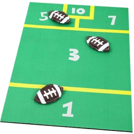 Gemscream Football Bean Bag Toss Set with Green Soccer Field Carpet and 8 Pcs Mini Bean Bags Cornhole Set for Holiday Backyard, Beach Camping Family Party Activities