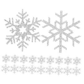 DOITOOL 20pcs Snowflake Fabric Patches for DIY Clothing Repair and Decoration Creative Embroidery Appliques for Winter Themed Accessories Easy to Use for All Skill Levels