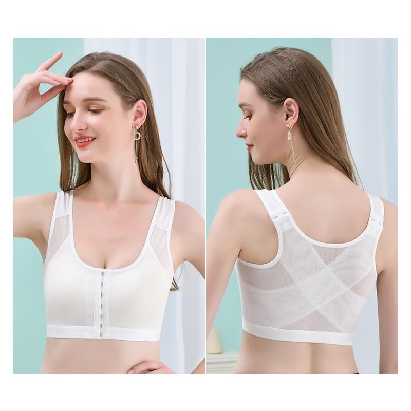 Jarseila Women's Sports Bra Front Open Bra Wireless Push Up