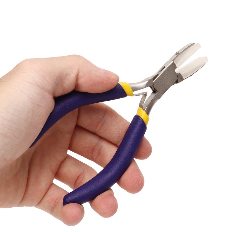 Flat Nose Pliers Blue Handle Double Spring Structure Carbon Steel