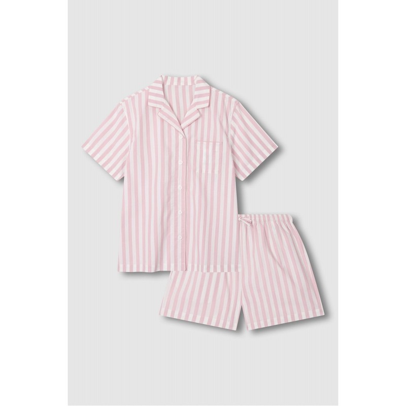 JAJU [JAJU] Women's 60s Cotton 3/4 Sleeve Pajama Set_Light Pink